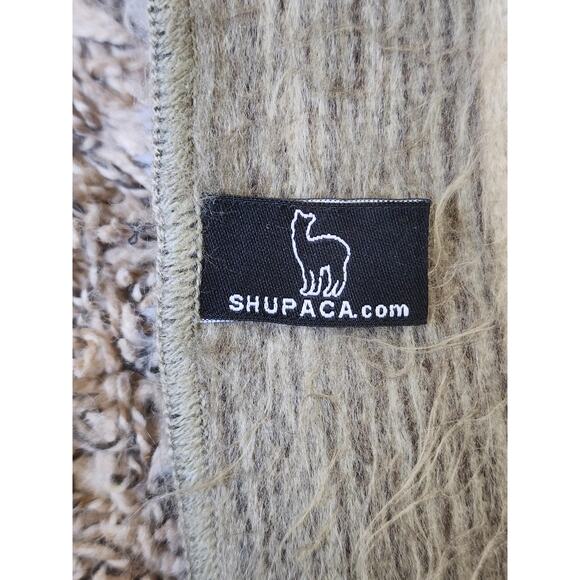 Shupaca Alpaca Blend Throw Blanket Striped Soft Cozy Handmade Ecuador Fringe - Picture 3 of 7